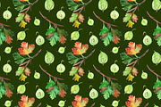 Gooseberry berry seamless pattern
