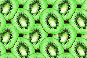 Watercolor kiwi seamless pattern