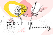 Graphic flowers collection