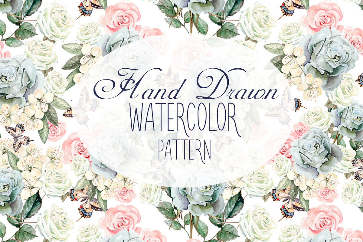 17 Hand Drawn Watercolor Pattern in Objects - product preview 8