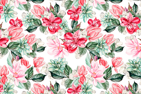 17 Hand Drawn Watercolor Pattern in Objects - product preview 5
