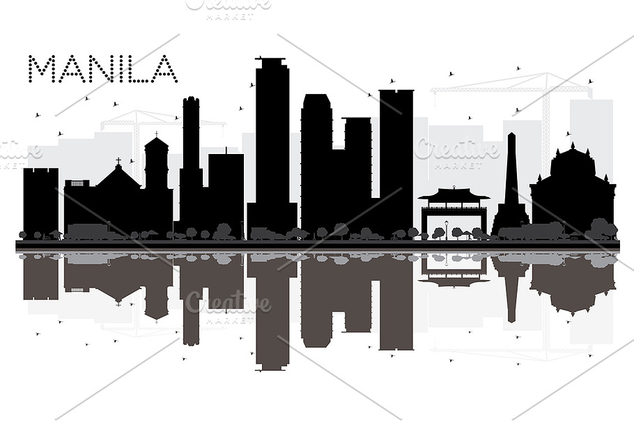 Manila City skyline in Illustrations - product preview 8