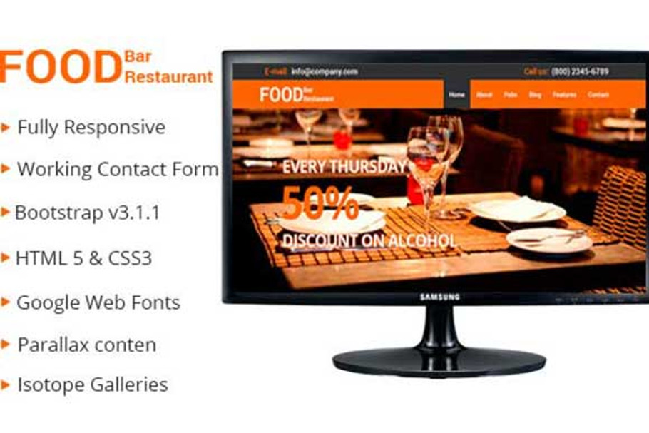 Restaurant – Professional Theme in Bootstrap Themes - product preview 8