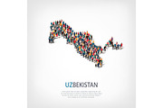 people map country Uzbekistan vector