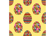 Cute seamless pattern with hand drawn Easter eggs