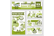 Green city, eco business banner template design