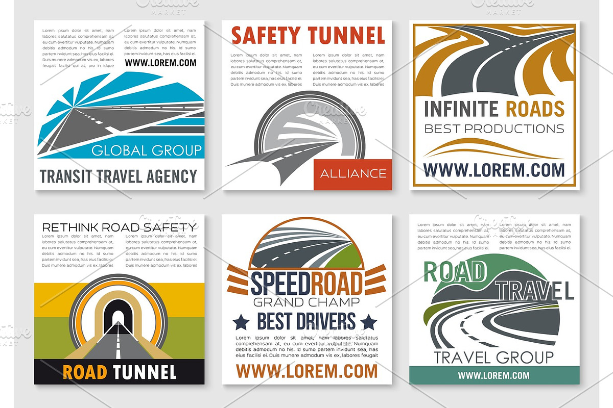 Road travel and traffic safety flyer template in Graphics - product preview 8