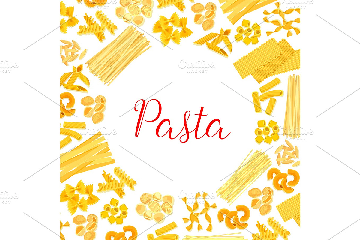 Italian pasta, spaghetti, macaroni poster design in Graphics - product preview 8