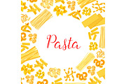 Italian pasta, spaghetti, macaroni poster design