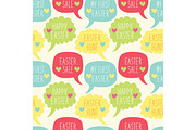Cute Easter quotes seamless pattern