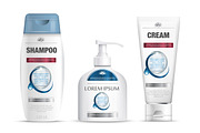 Shampoo, cream, soap template