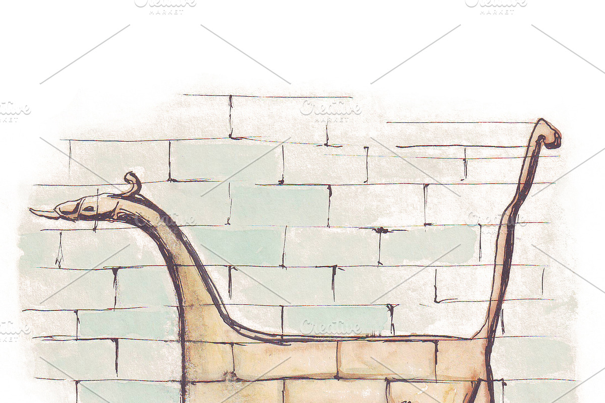 Dragon from Ishtar Gate of Babylon in Illustrations - product preview 8