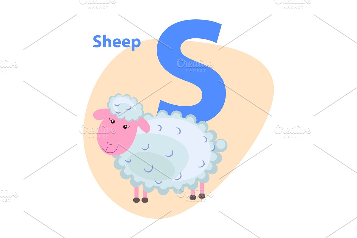 Character S Cheerful Sheep on ABC for Children in Illustrations - product preview 8