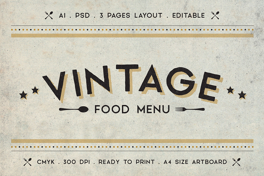 Vintage Food Menu in Flyer Templates - product preview 8