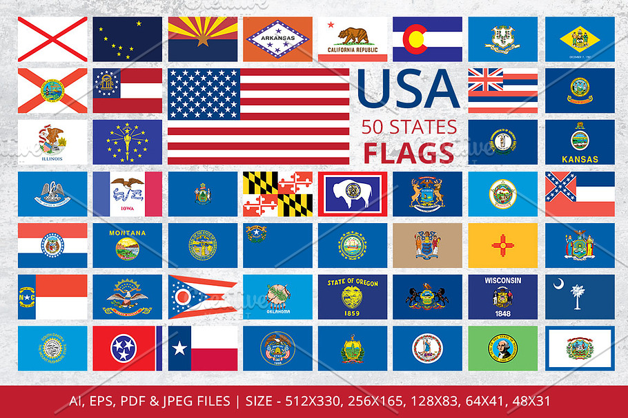 States Flags of USA