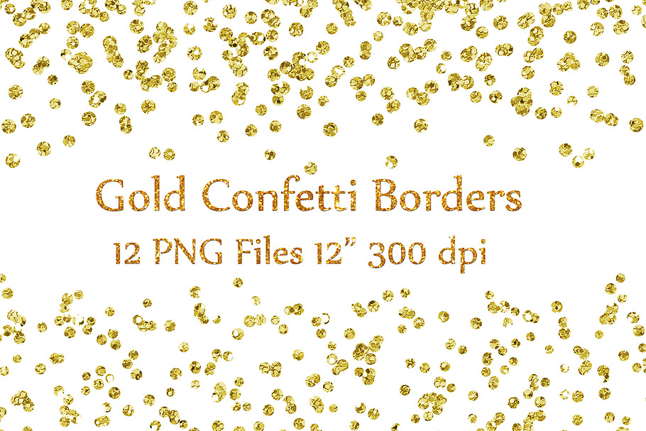 Gold Glitter Confetti borders
