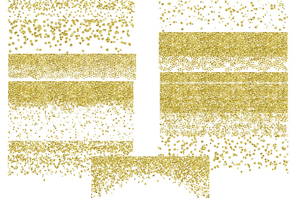 Gold Glitter Confetti borders in Textures - product preview 1