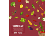 Fresh farm food banner with vegetable