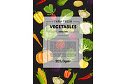 Farm fresh vegetable banner with natural product
