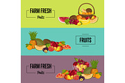 Organic farm product posters set