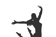 icon of jumping girl, vector