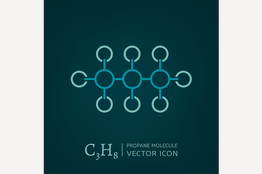 Propane Molecule Icon in Illustrations - product preview 8