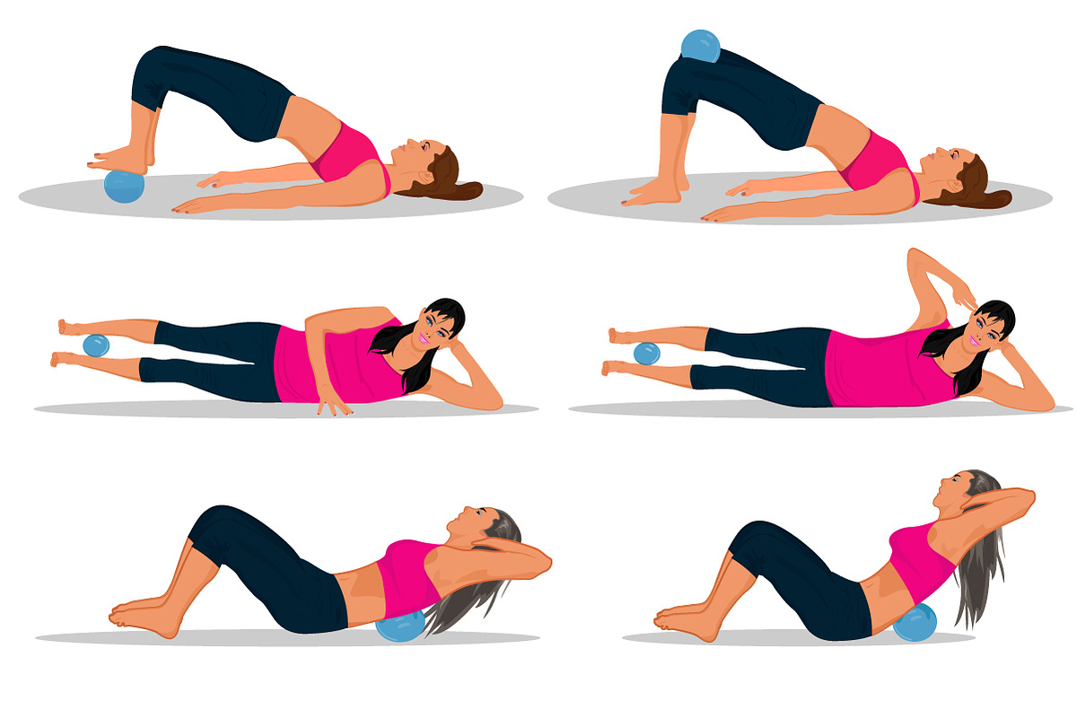 fitness with point yoga massage ball in Illustrations - product preview 8