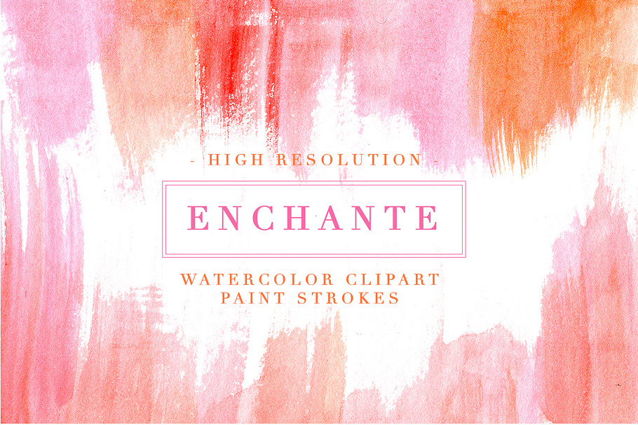 Pink Paint Strokes Clipart & Borders
