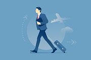 Businessman carrying a luggage