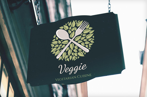 Vegetarian Restaurant Logo in Logo Templates - product preview 2