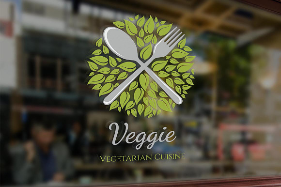Vegetarian Restaurant Logo in Logo Templates - product preview 3