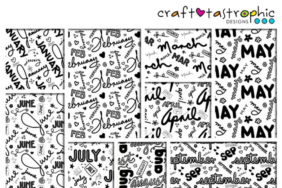Overlays - Months in Patterns - product preview 8