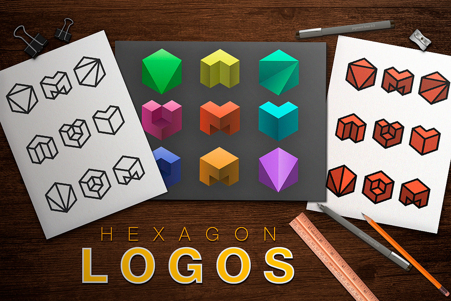 Hexagon Logos in Logo Templates - product preview 8
