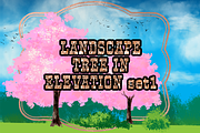 Landscape tree in elevation set 1