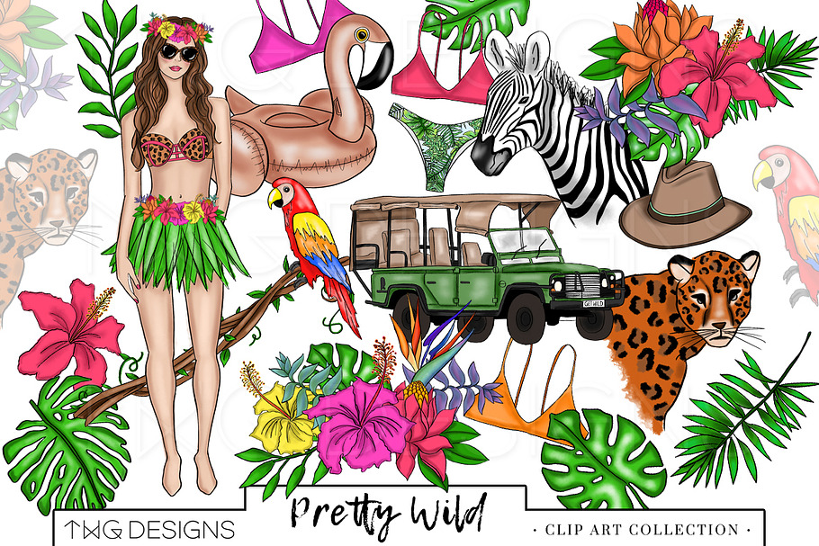 Fashion Tropical Safari Clip Art
