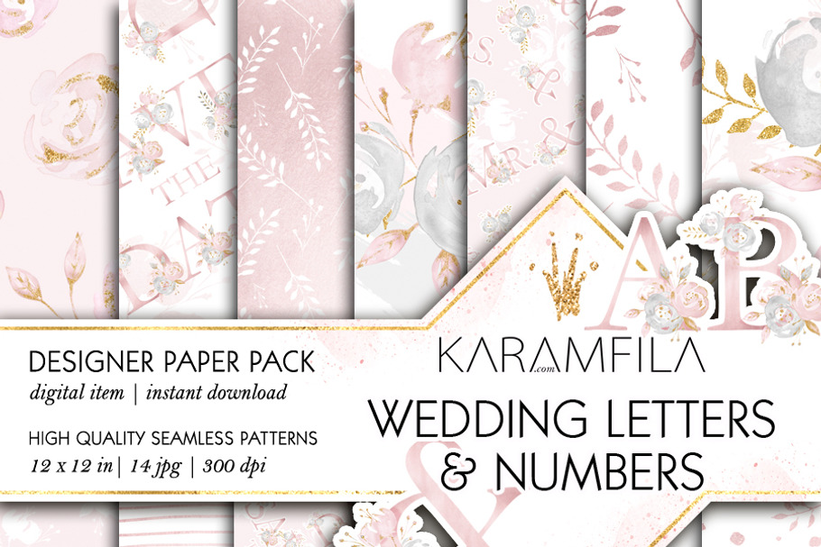 Wedding Digital Paper Seamless