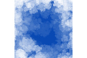 Cloud frame on blue sky background frame with copyspace