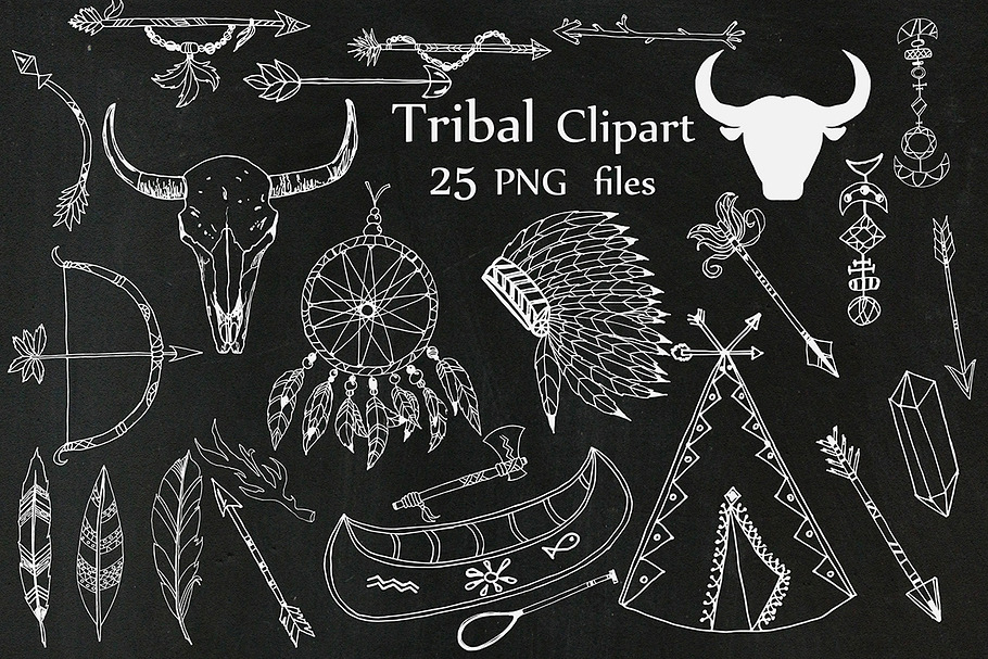 Chalkboard Tribal clipart