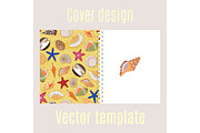Cover design with sea shells pattern