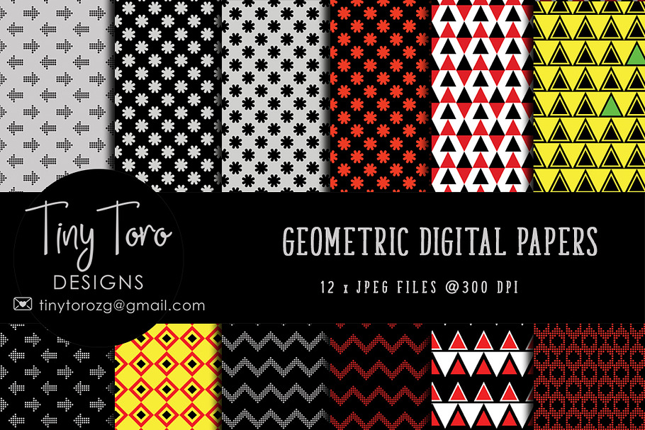 Geometric Digital Papers Pack