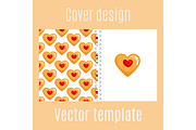 Cover design with cookies hearts pattern