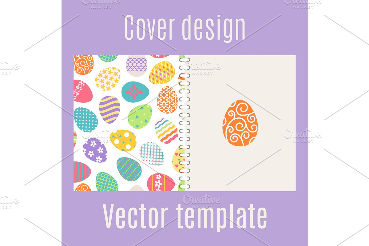 Cover design with easter eggs pattern in Illustrations - product preview 8