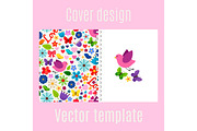 Cover design with spring decorations pattern