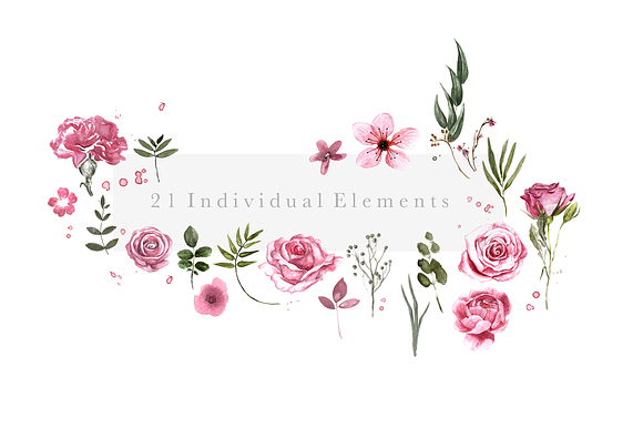 Pretty in Pink - Watercolour Florals in Illustrations - product preview 1