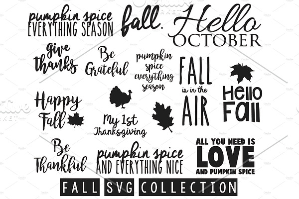 fall collection svg cut files bundle