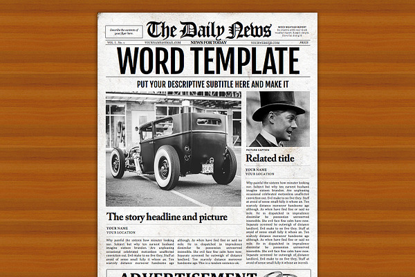 Vintage Word Newspaper Template