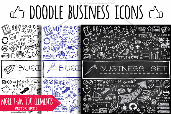 Doodle business icons in Business Icons - product preview 3