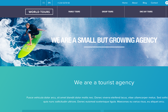TravelAgency Sketch Website Template in Website Templates - product preview 2