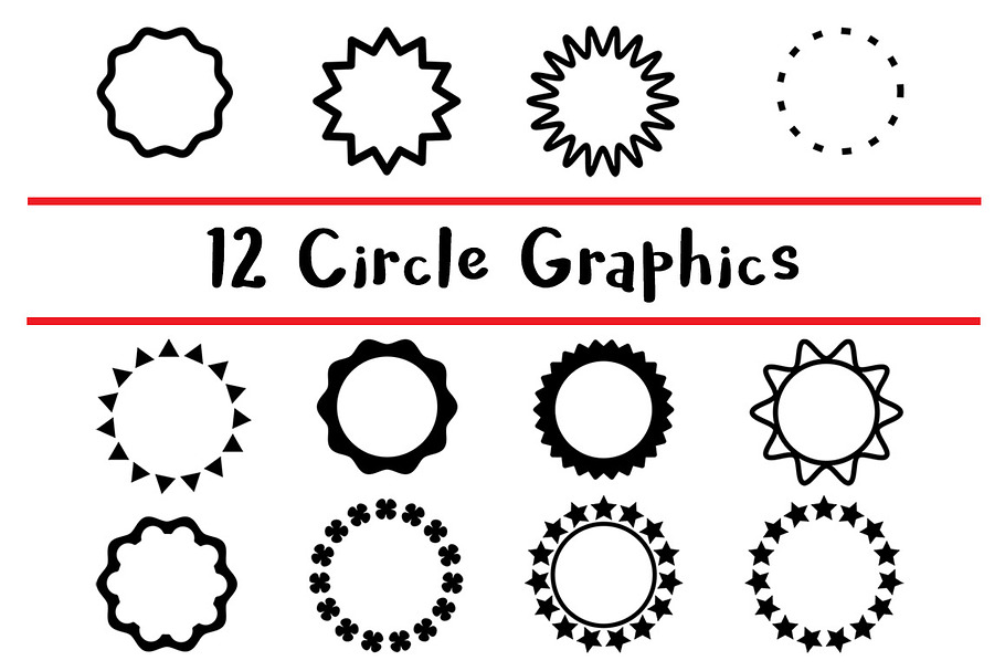 12 Black Circle Graphics