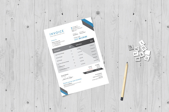 Creative Invoice Template  in Stationery Templates - product preview 1